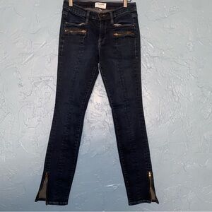 FRAME Denim Women's Dark Blue Skinny Jeans Zipper Details